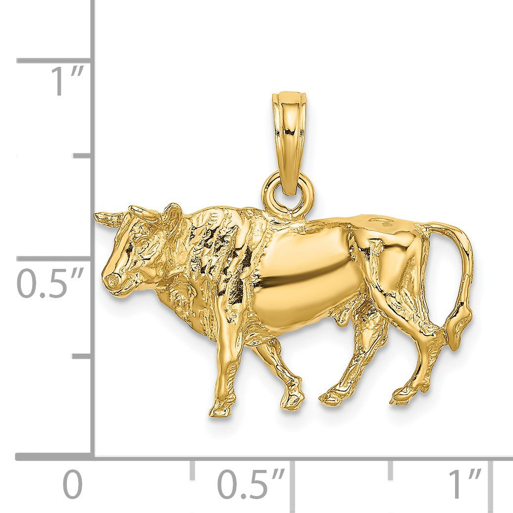 14K 3-D Bull with Horns Charm