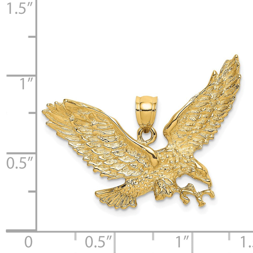 14K Eagle w/Beak Touching Claws Charm