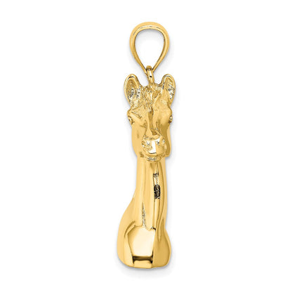 14K 3-D Polished Horse Head Charm