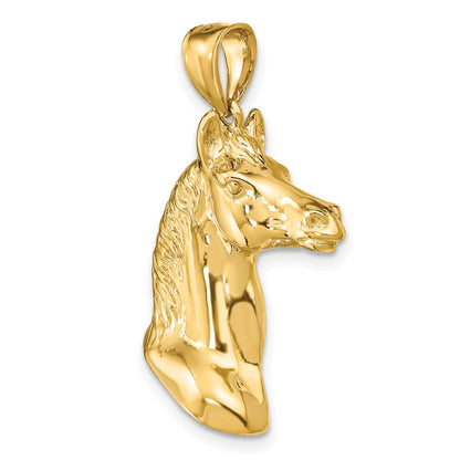 14K 3-D Polished Horse Head Charm