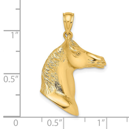 14K 3-D Polished Horse Head Charm