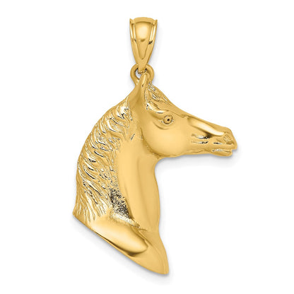 14K 3-D Polished Horse Head Charm