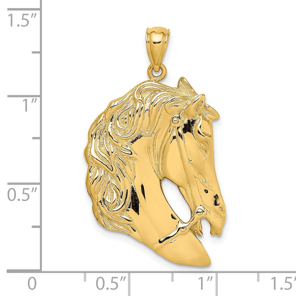 14K Horse Head w/Long Mane Charm