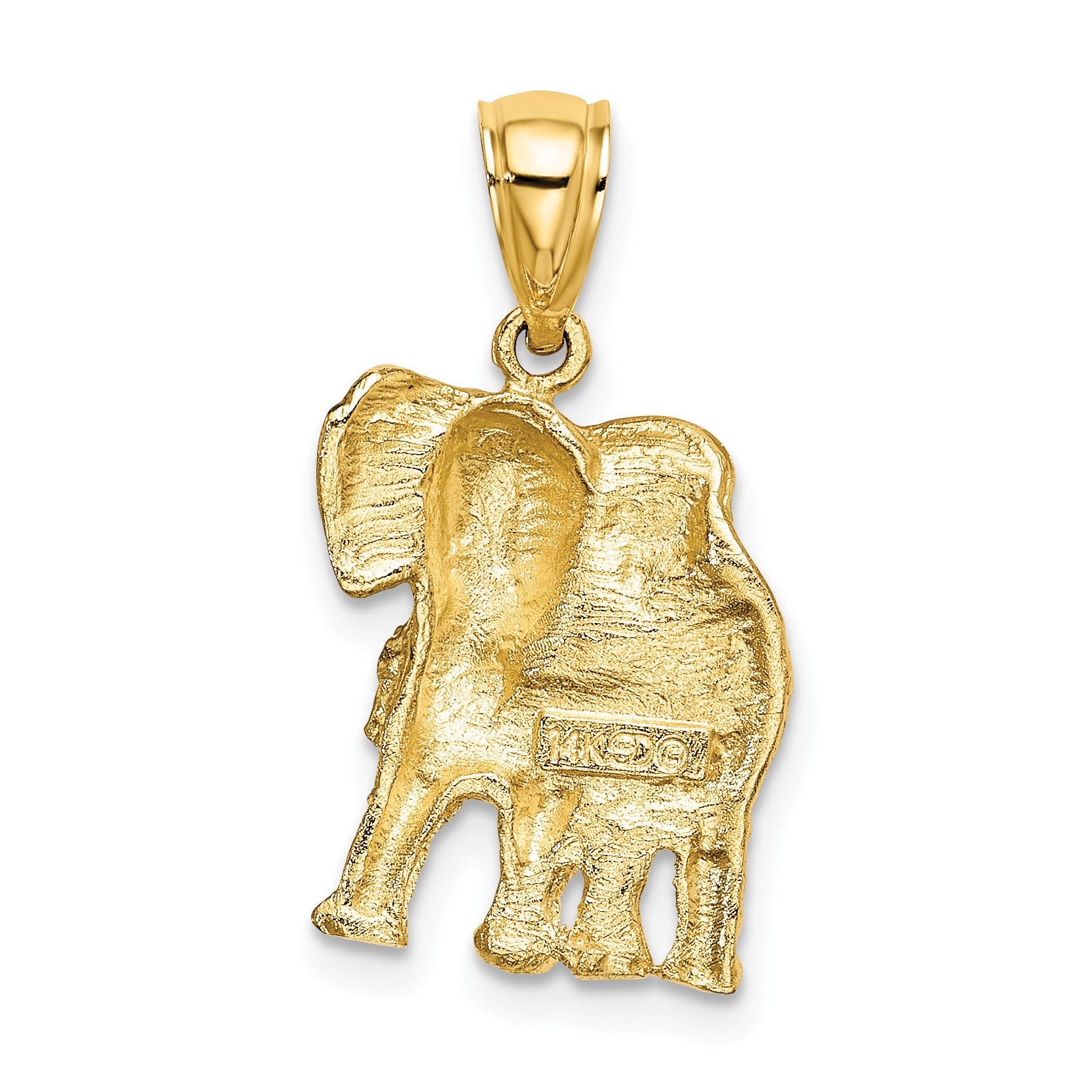 14K 2-D Elephant with Raised Trunk Charm