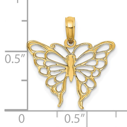 14K Filigree Butterfly Charm