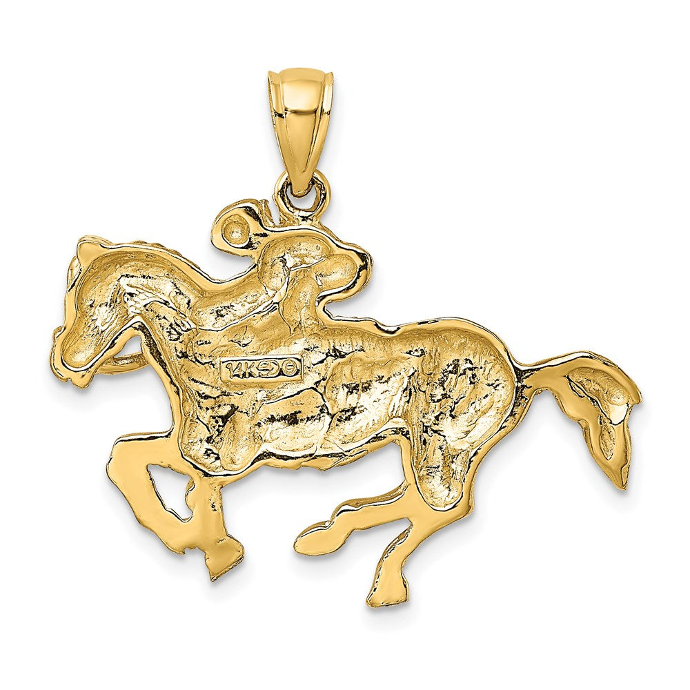 14K Jockey on Horse Charm