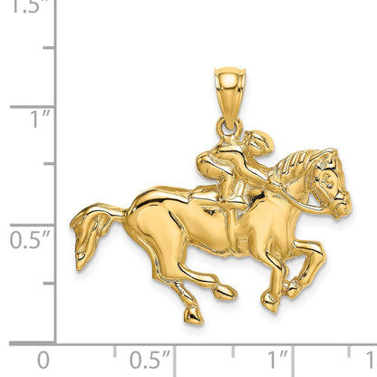 14K Jockey on Horse Charm