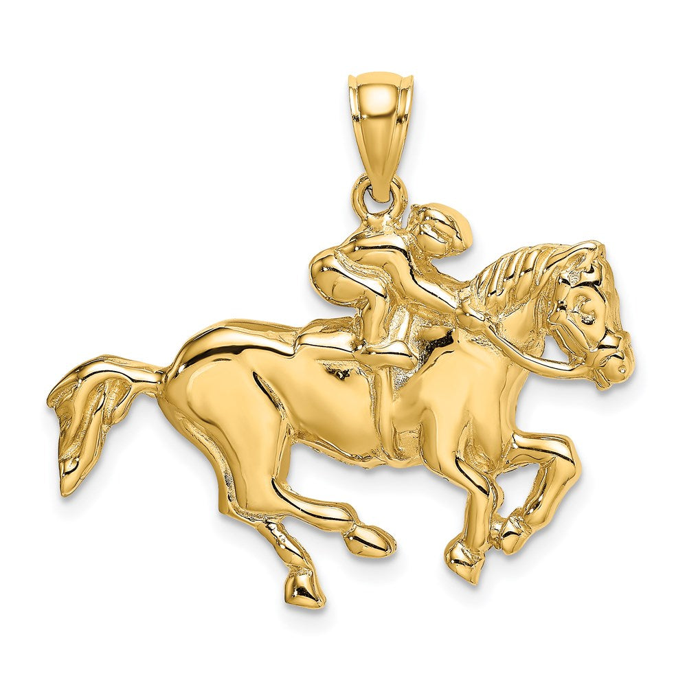 14K Jockey on Horse Charm