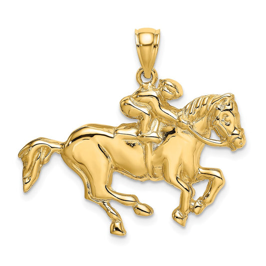 14K Jockey on Horse Charm