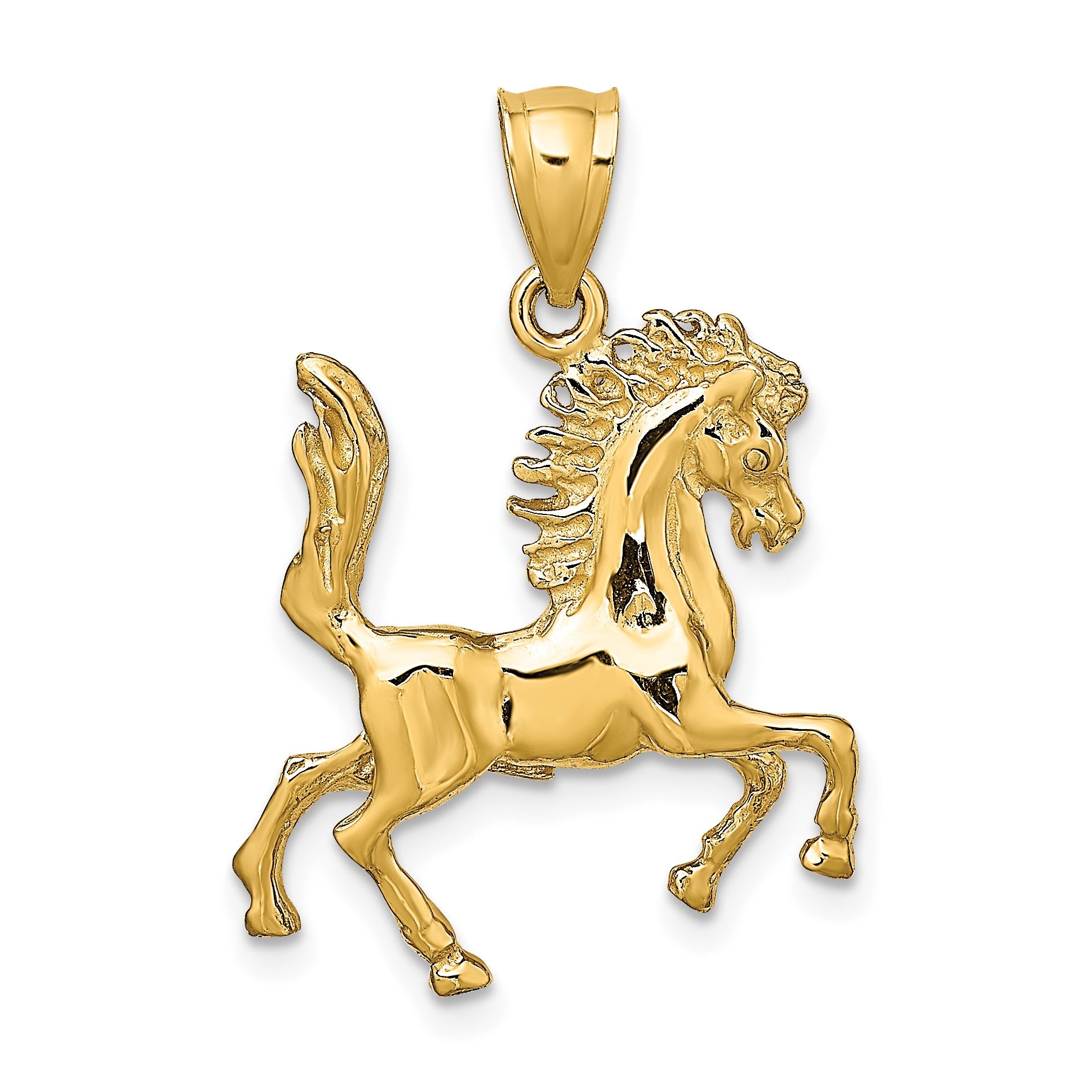 14K 3-D Trotting Horse Charm