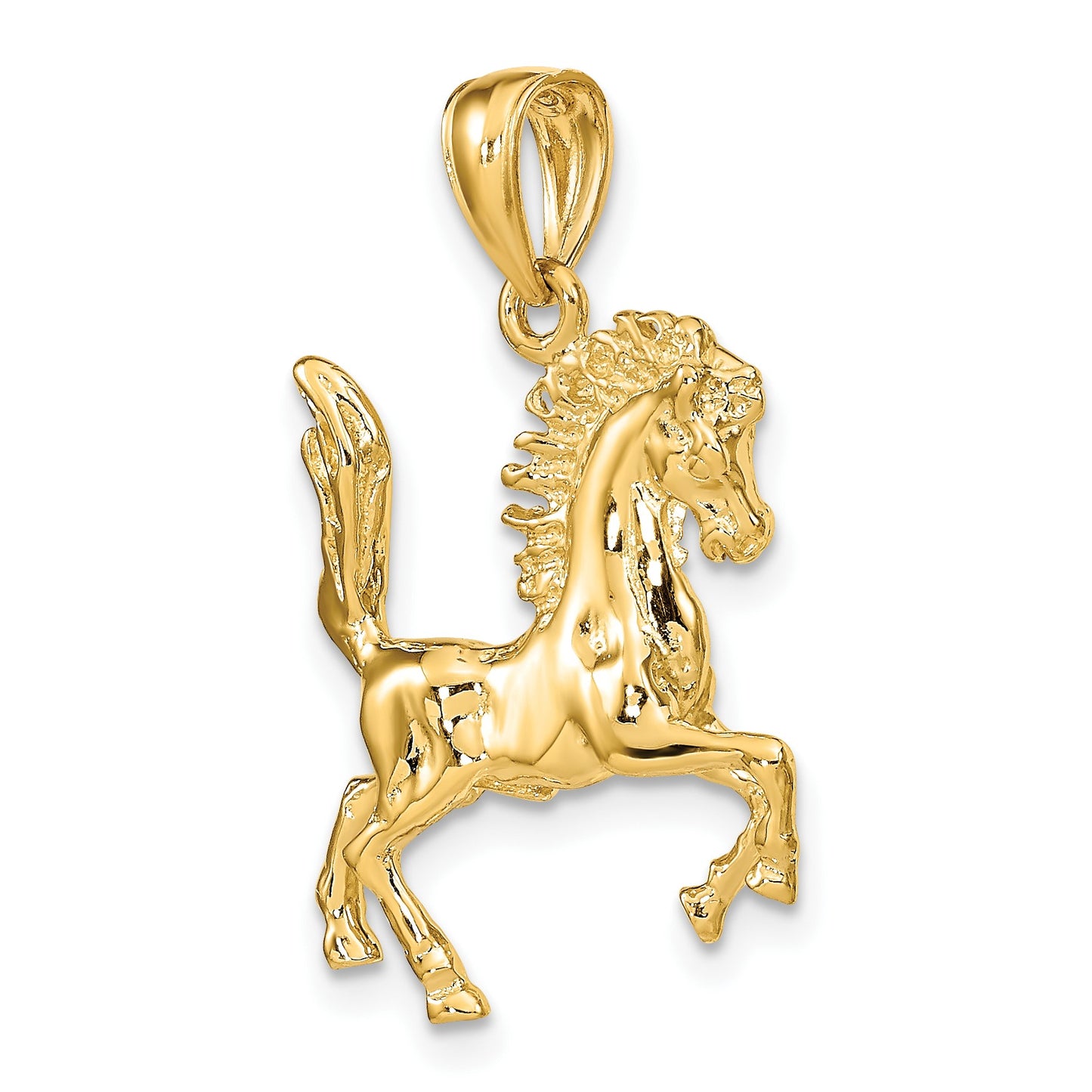 14K 3-D Trotting Horse Charm