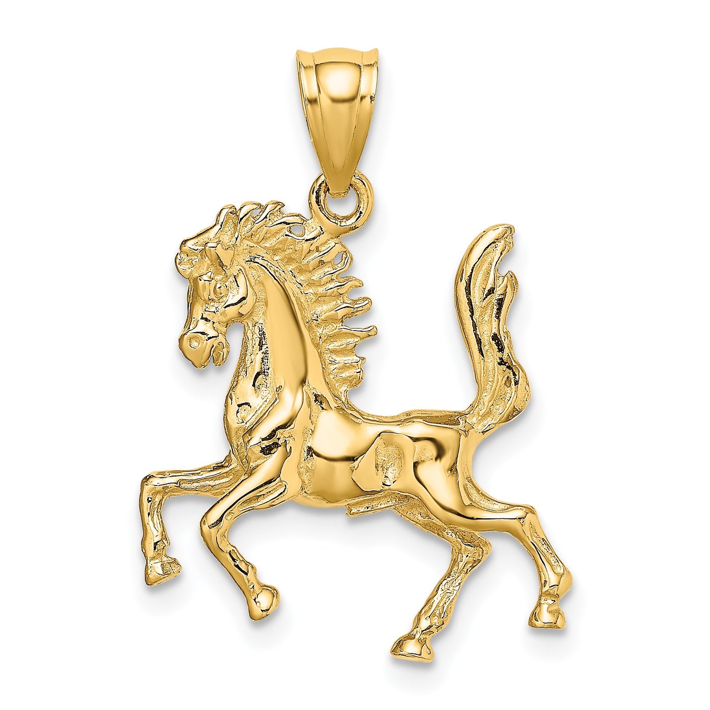 14K 3-D Trotting Horse Charm