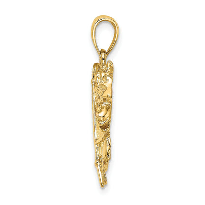 14K Horse Head with Shoe and Crop Charm