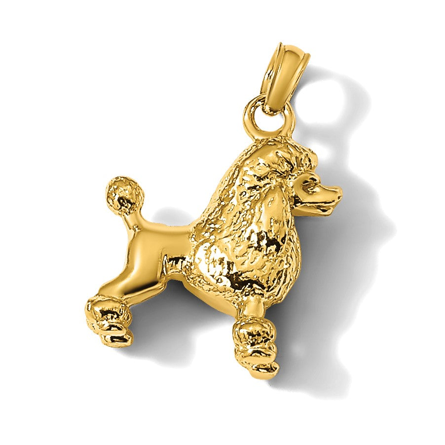 14K 3-D Poodle Dog Charm