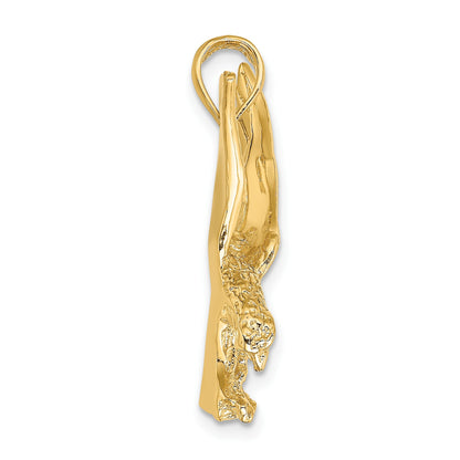 14K Eagle Landing with Wings Up Charm