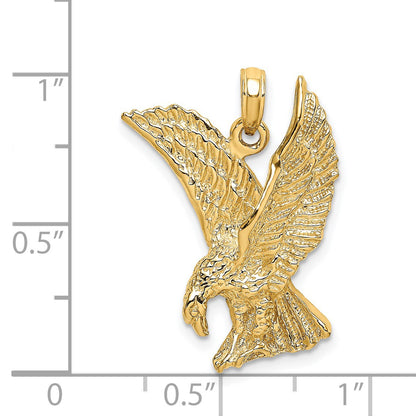 14K Eagle Landing with Wings Up Charm