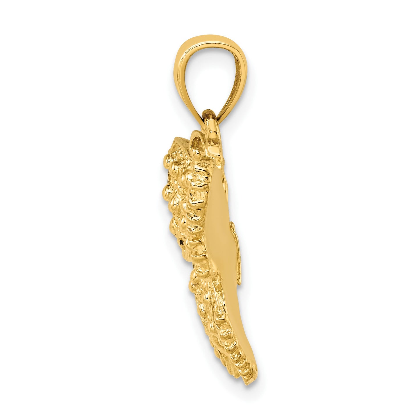 14K Textured Butterfly Pendant