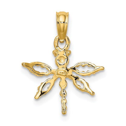 14K 2-D Mini Dragonfly w/Cut-out Wings Charm