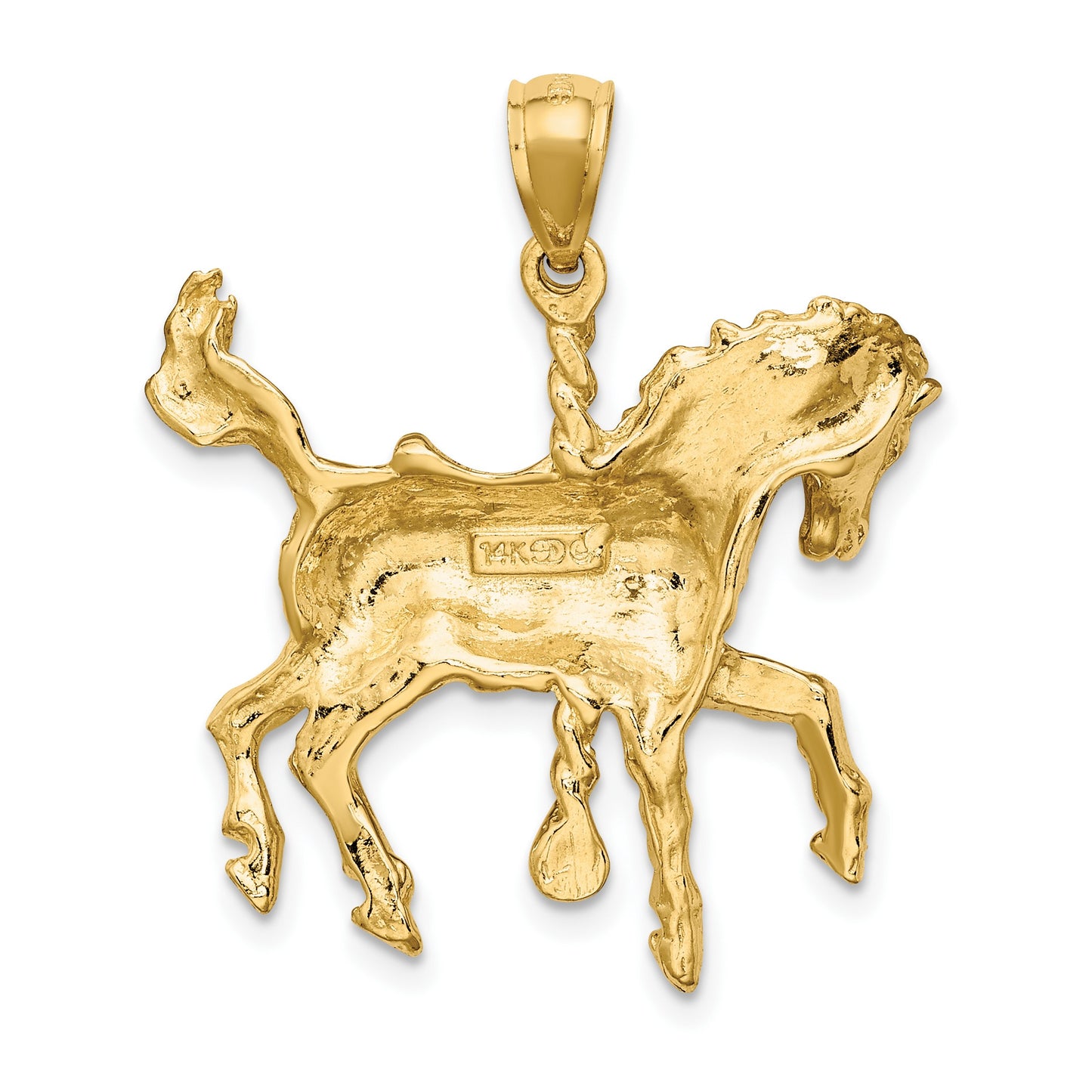 14K Carousel Horse with Tail Up Charm