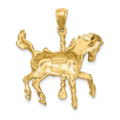 14K Carousel Horse with Tail Up Charm