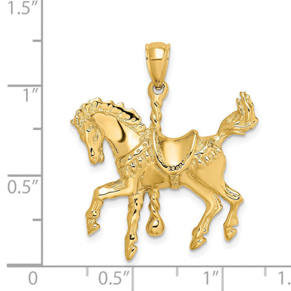 14K Carousel Horse with Tail Up Charm