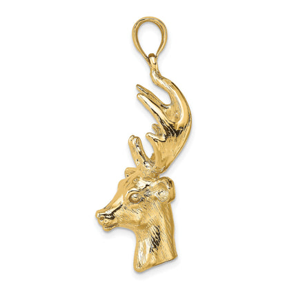 14K 3-D Deer Head 8-Point Buck Charm
