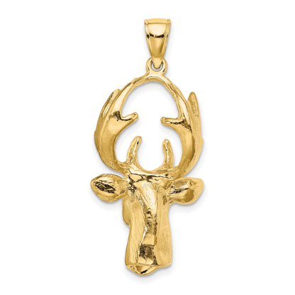 14K 3-D Deer Head 8-Point Buck Charm