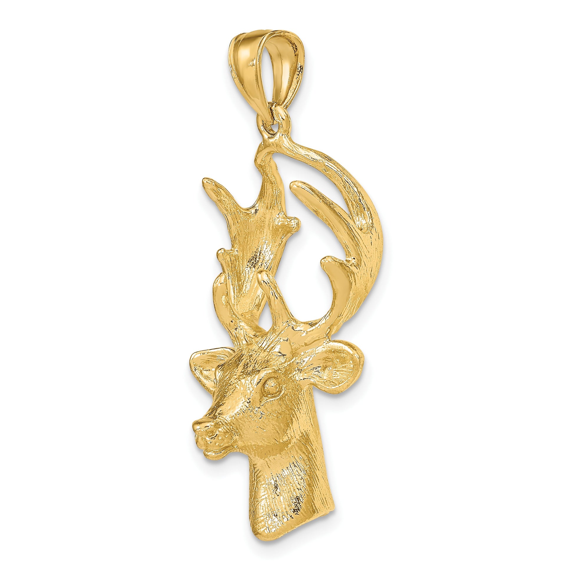 14K 3-D Deer Head 8-Point Buck Charm