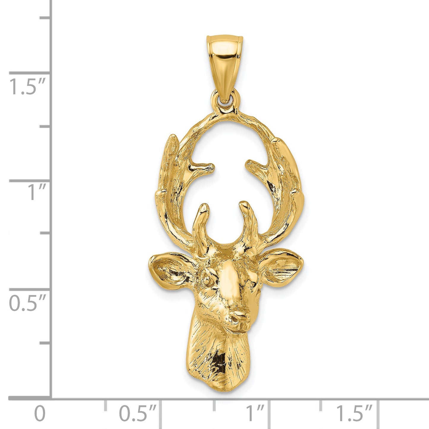 14K 3-D Deer Head 8-Point Buck Charm