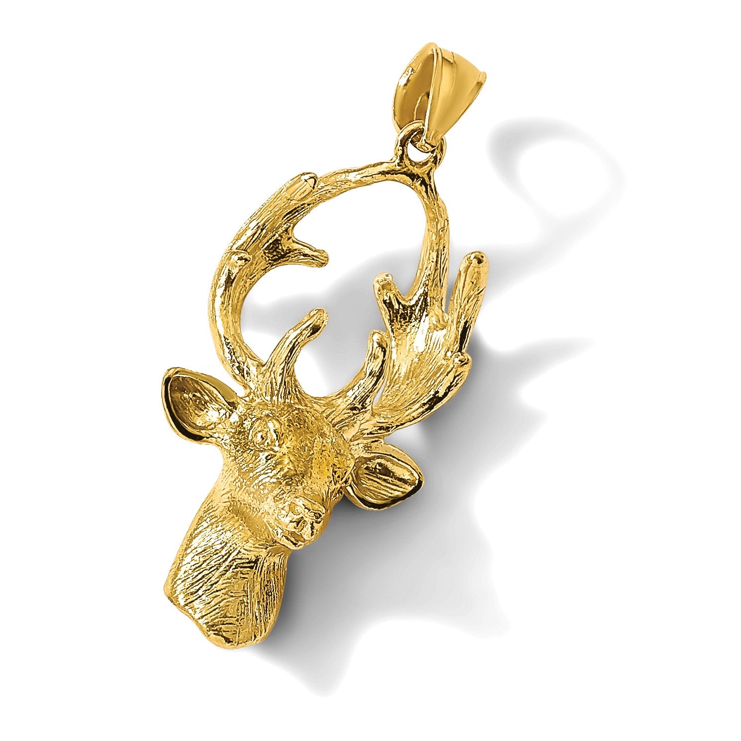 14K 3-D Deer Head 8-Point Buck Charm