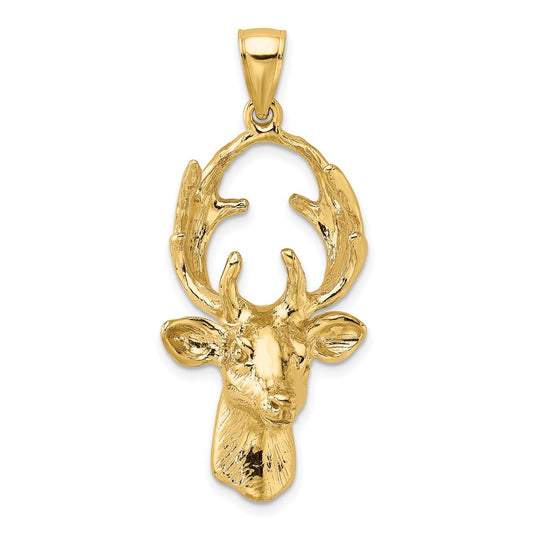 14K 3-D Deer Head Charm