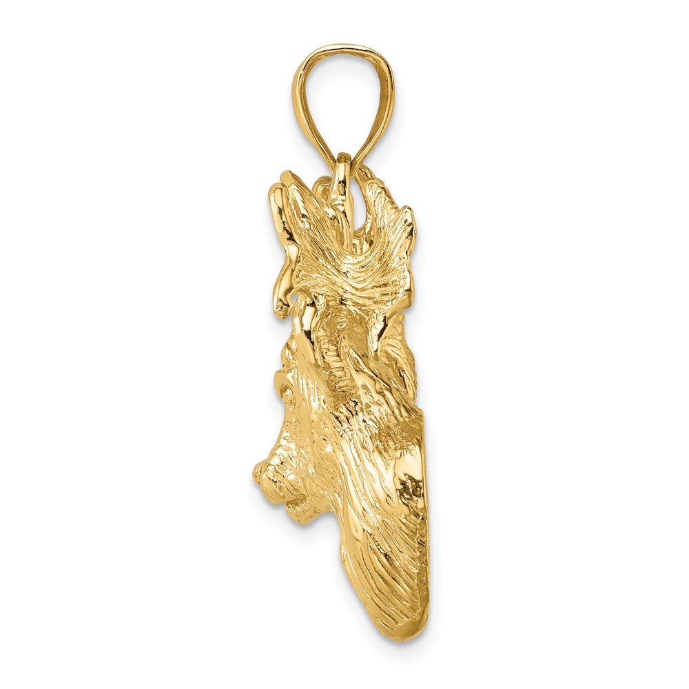 14K 2-D Textured Deer Head Charm