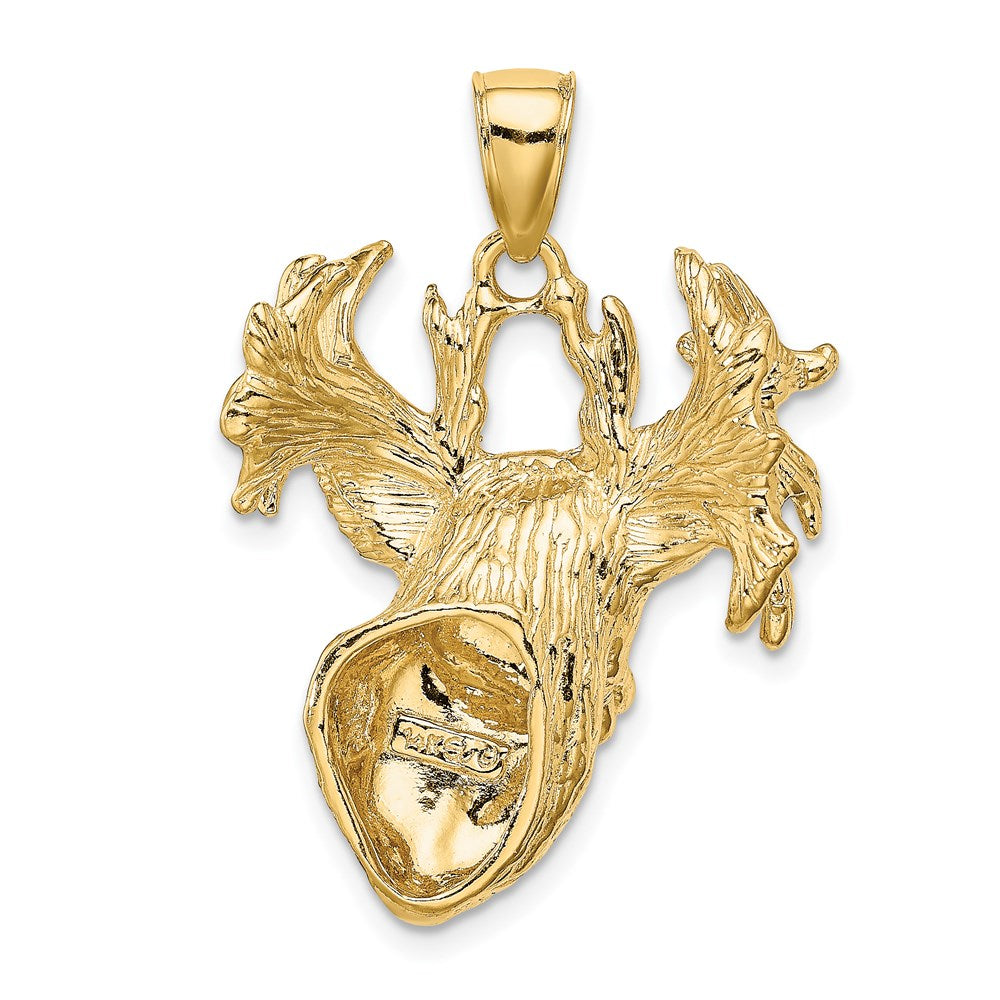 14K 2-D Textured Deer Head Charm