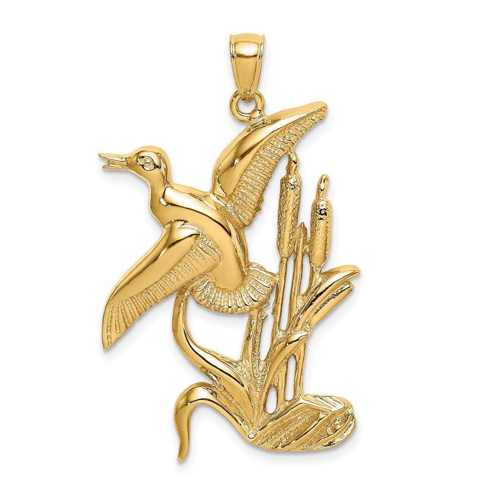 14K Duck Flying From Willow Charm