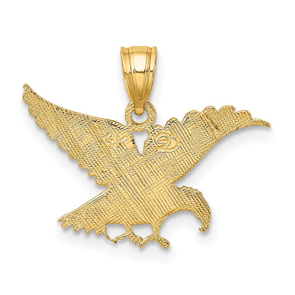 14K Flat Textured Eagle Charm