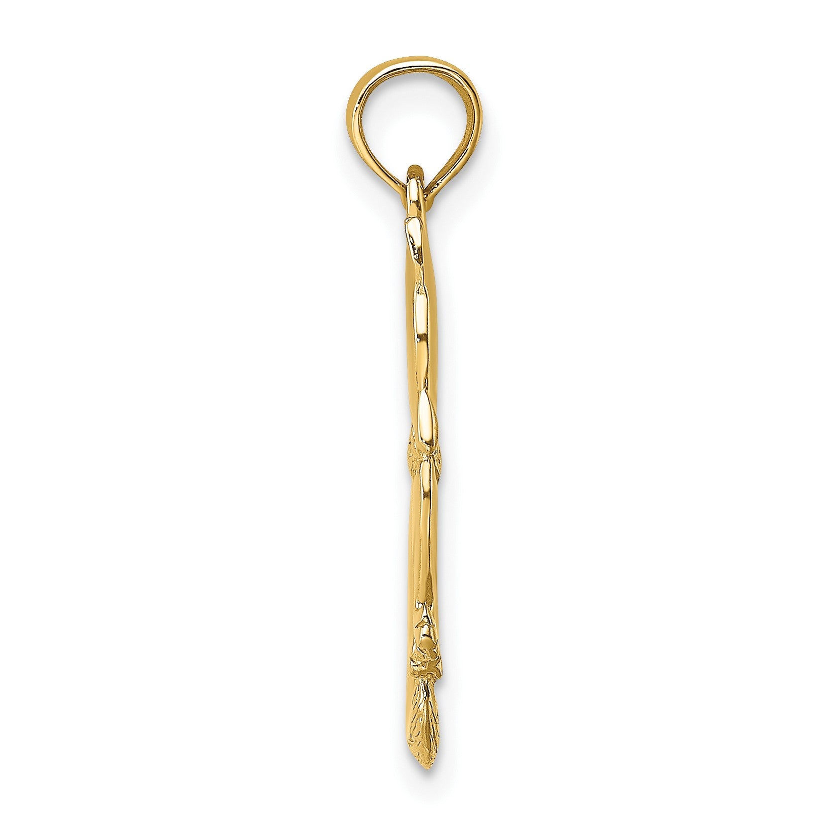 14K 3-D Polished Sitting Cat with Bow Charm