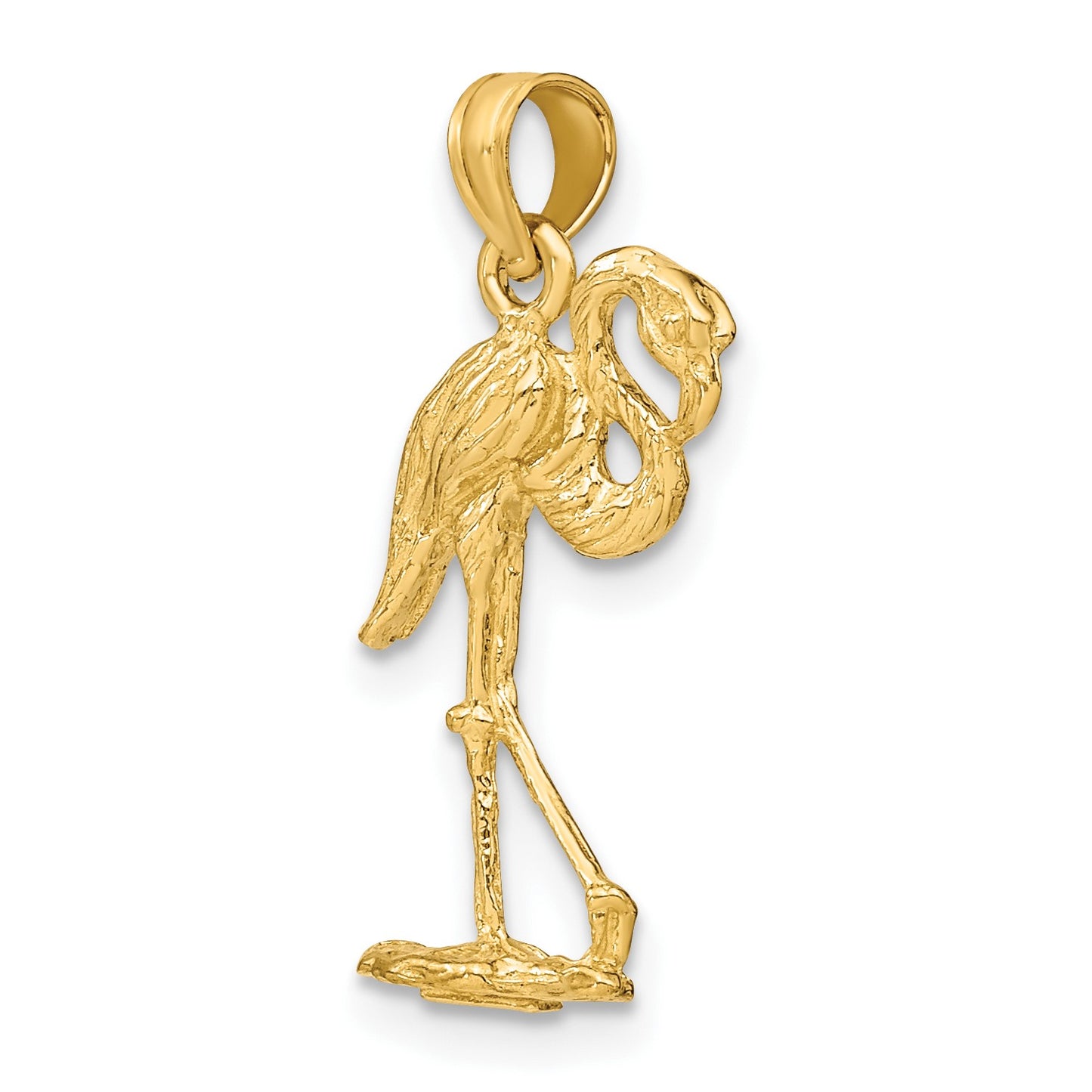 14K 3-D Flamingo with Head Up Charm