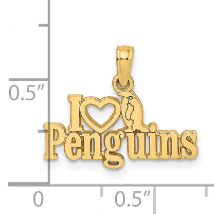 14K I HEART PENGUINS with Penguin Charm