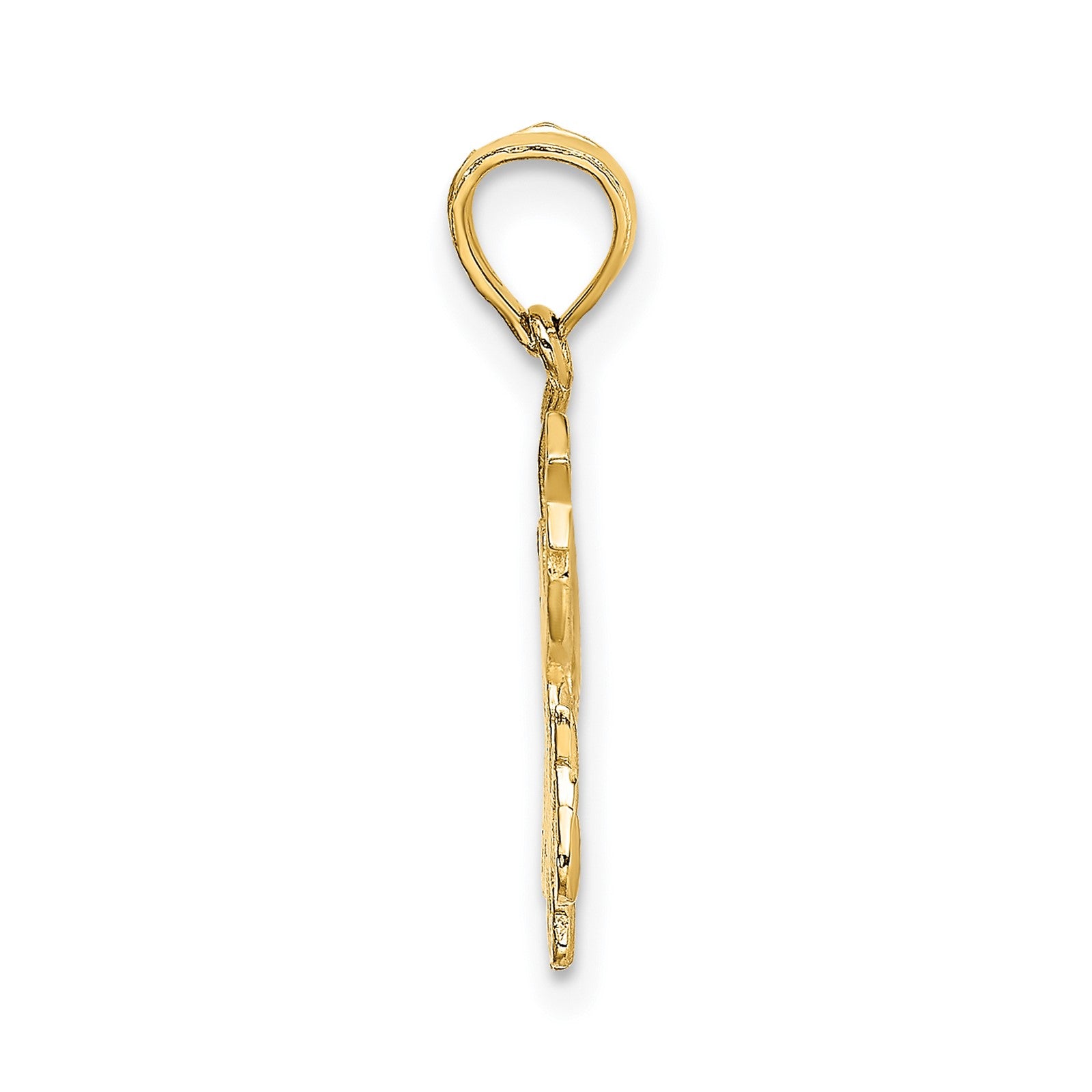 14K Angel Holding a Star on a Half Moon Charm