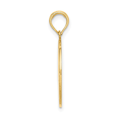 14K Circle Engraveable Center Charm
