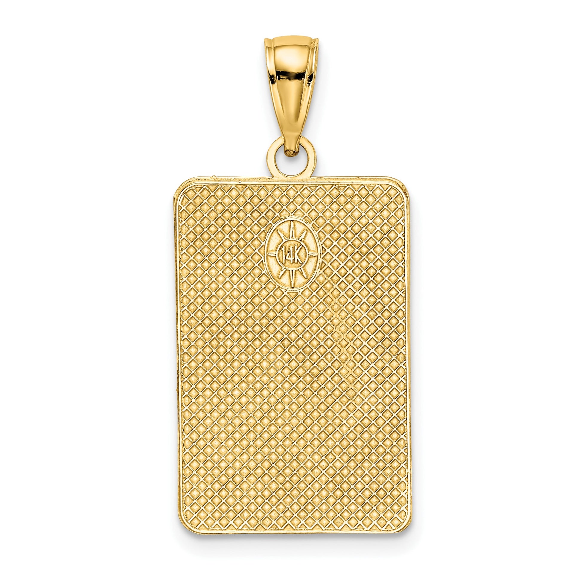 14K Rectangular Engravable Center Charm
