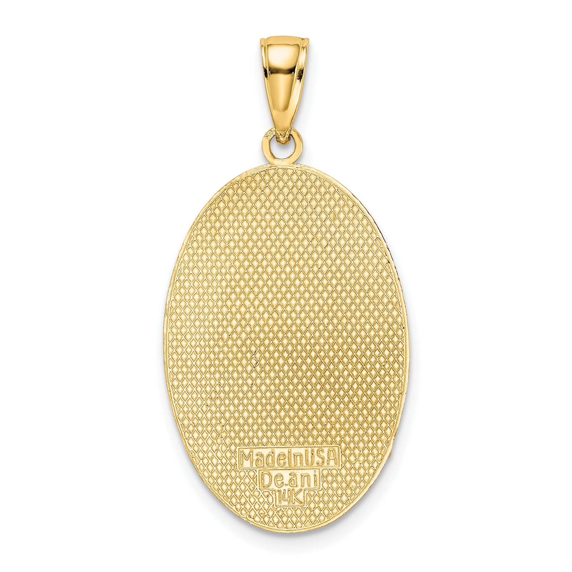 14K Floral Oval with Engravable Center Charm