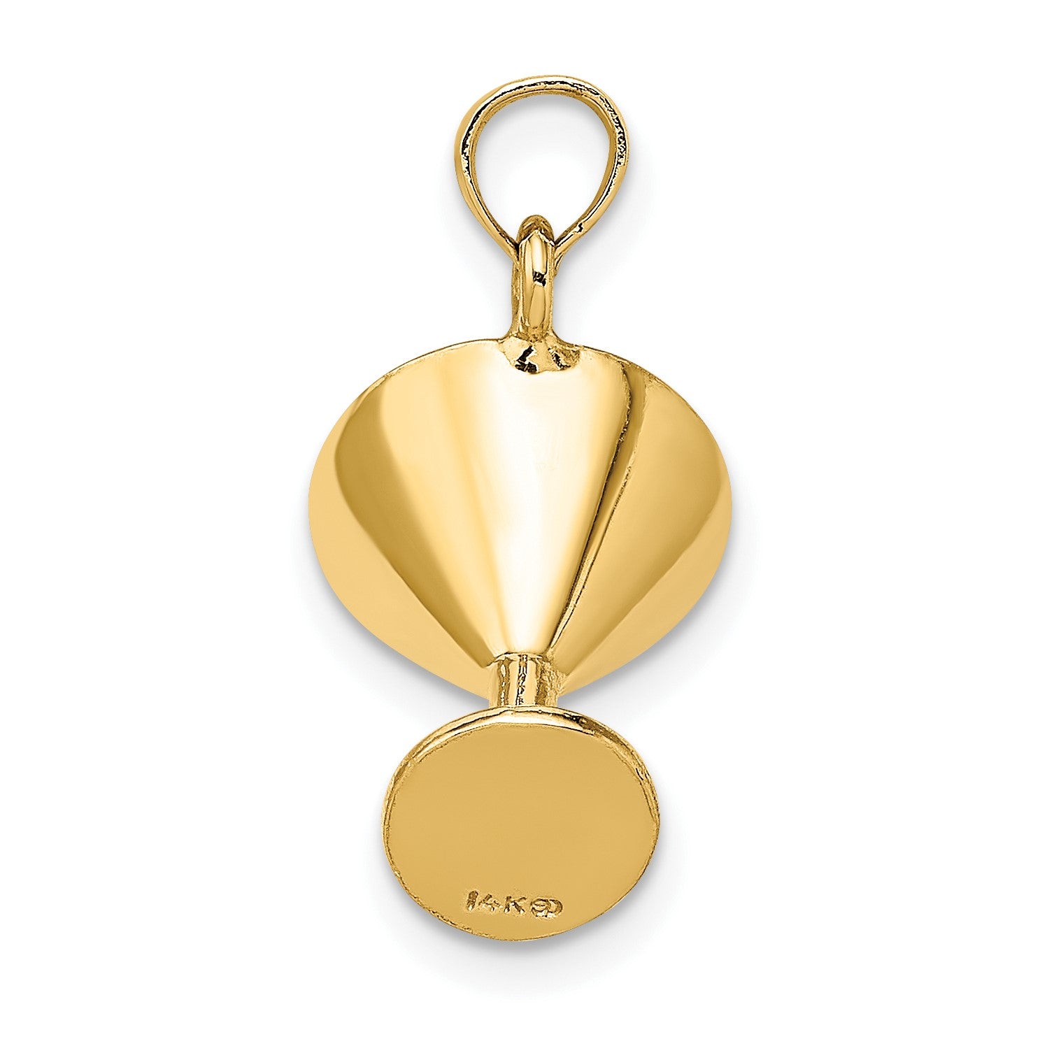 14K 3-D Martini with Green Enameled Olive Charm