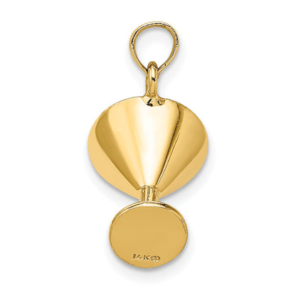 14K 3-D Martini with Green Enameled Olive Charm