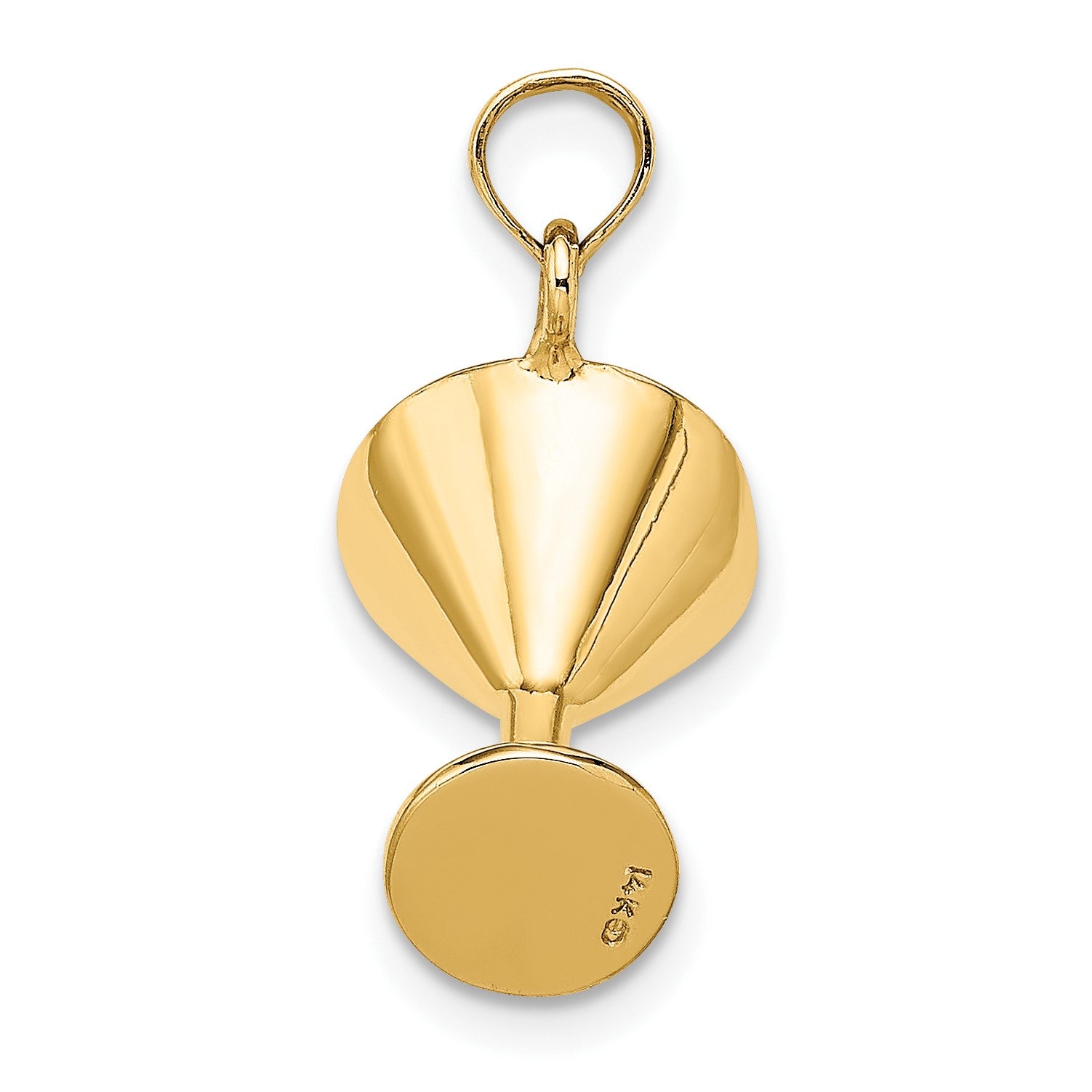14K 3-D Green Enamel  Martini with Red Cherry Charm