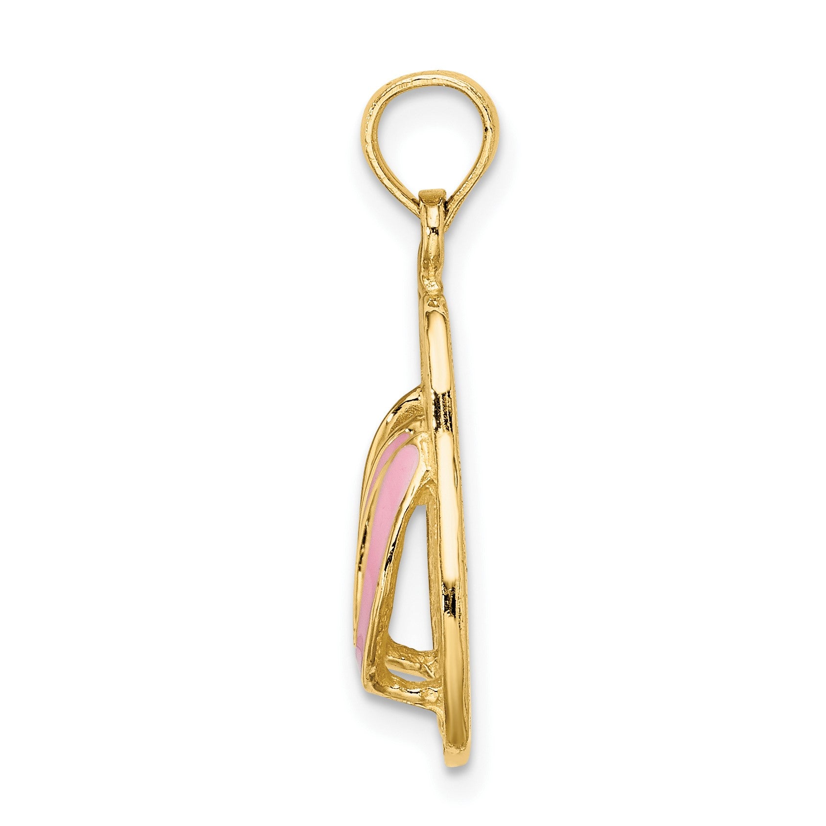 14k 3-D Pink Enameled Double Flip-Flop Charm