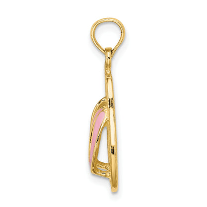 14k 3-D Pink Enameled Double Flip-Flop Charm