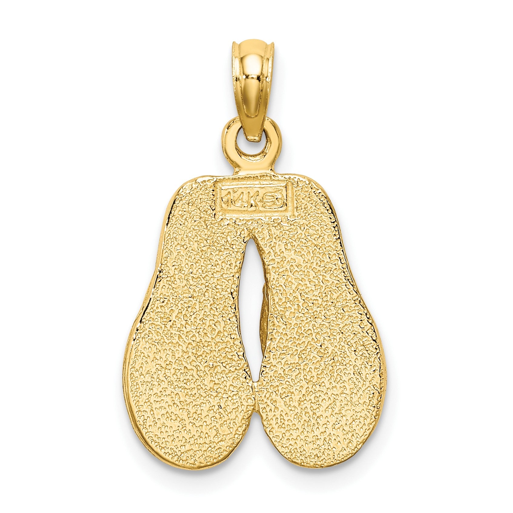 14k 3-D Pink Enameled Double Flip-Flop Charm