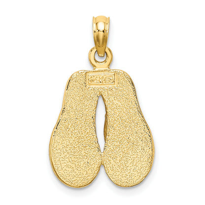 14k 3-D Pink Enameled Double Flip-Flop Charm