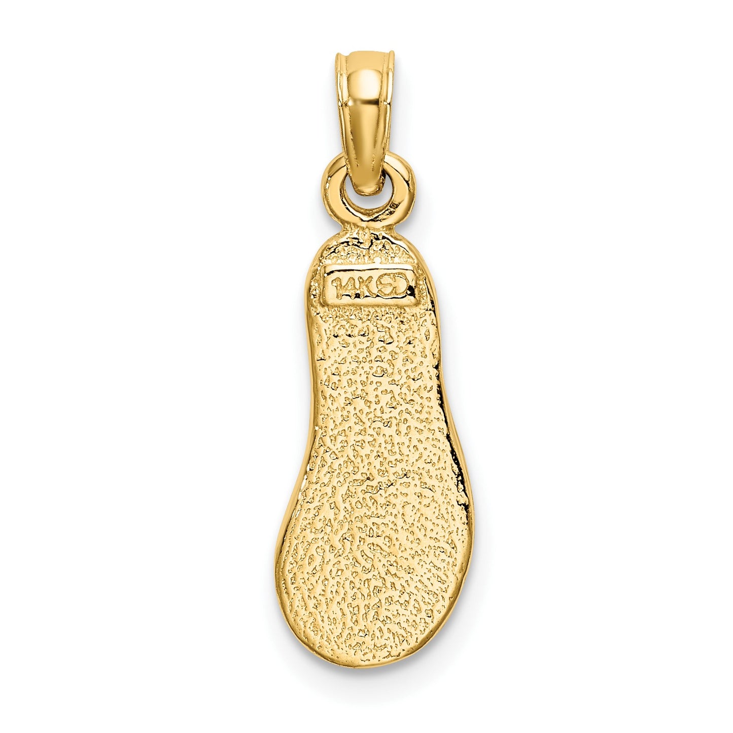 14k  3-D Green Enameled Single Flip-Flop Charm